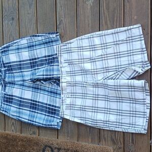 Croft & Barrow men's plaid Flat front shorts bundle size 34